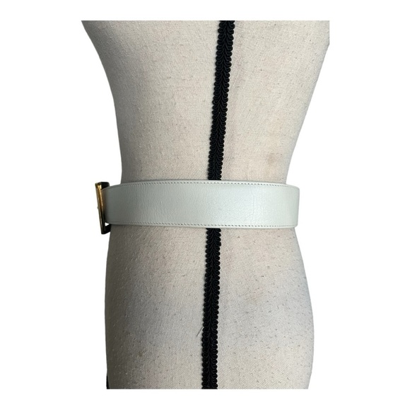 Mondi Accessories Vintage White Genuine Leather Fashion Waist Belt Size 14